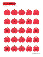 Skip-counting and missing numbers worksheet grade 2